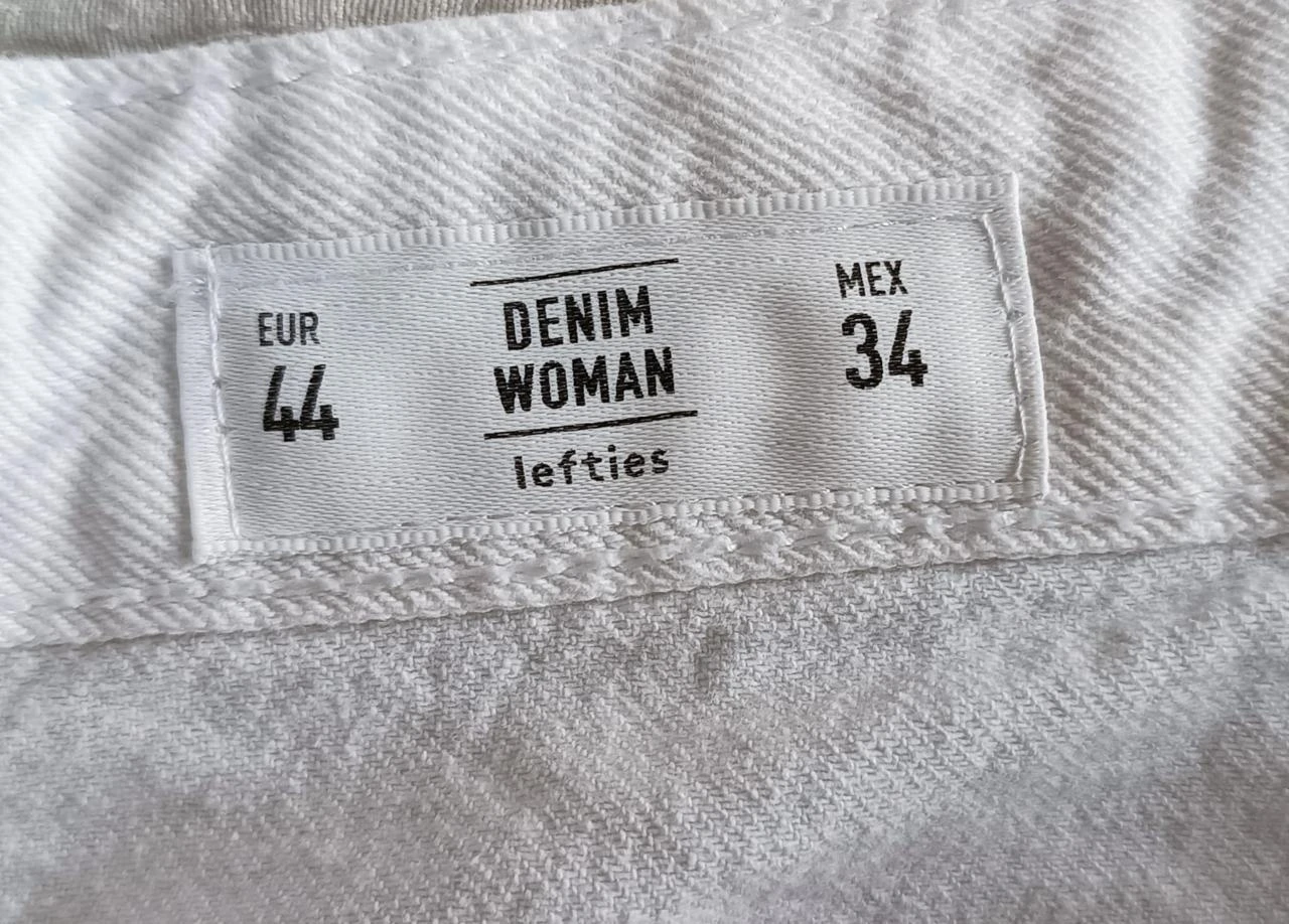 Pantalon court en jean blanc Lefties-Taille 44 (100% coton) – photo 4